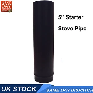 Chimney Pipe Starter Length Single Wall Diameter 5 inch 500mm Pipe Length - Picture 1 of 2
