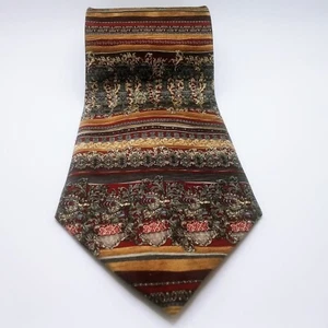 Men's Tie Daniel De Fasson 100% Silk Multi-colored Geometric Printed Neck Tie - Picture 1 of 12