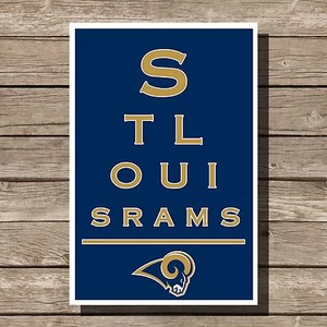 St. Louis Rams Poster Sports NFL Football Eyechart Art Print 12x16" - Picture 1 of 1