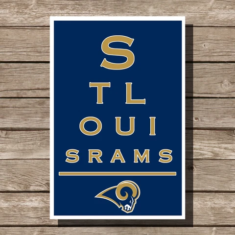 St. Louis Rams Poster Sports NFL Football Eyechart Art Print 12x16" Cover