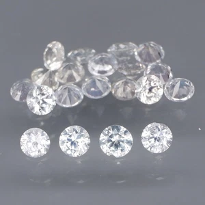 Round Diamond Cut 2.7 to 2.9mm.Heated Only White Sapphire Ceylon 20Pcs/2.14Ct. - Picture 1 of 6