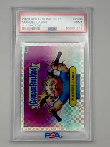2023 Garbage Pail Kids Chrome MANUEL LABOR #230a X-Fractor /150 PSA 9 Mint Pop 1 - Picture 1 of 3