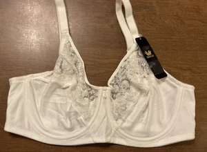 Wacoal Embroidered Lace Full Figure Underwire Bra 85101 White 38D NWT - Picture 1 of 6