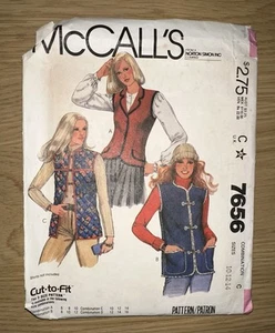 McCalls 7656 Sewing Pattern Misses’ Vest Size 10 - 14, Uncut FF, Vintage - Picture 1 of 3
