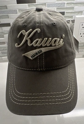 NUEVO Hawaiian Hawaii Kauai Verde Bronceado Ajustable Correa Bordada Gorra Nuevo con Etiquetas Foto 1 de 4
