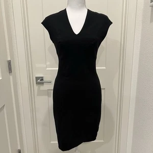 Helmut Lang Black Stretch Bodycon Dress Sleeveless Womens Size M Cotton - Picture 1 of 16