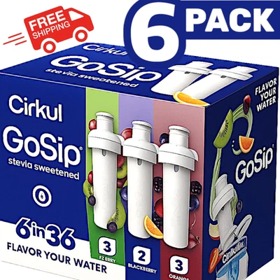 Cirkul Flavor Cartridges GoSip 6 PACK Variety 2x(KiwiBerry BerryBluPun BlkCher) - Image 1 of 4