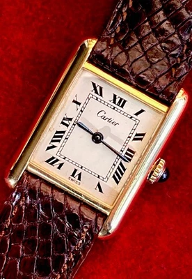 Cartier Tank Premust Women’s Watch 21X28mm Manual Wind Silver 925 18K Goldplated - Image 1 of 4