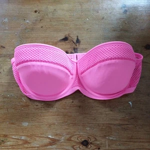 Women's NEW LOOK Bright Padded Underwire Pink Bikini Top Size 34C - Picture 1 of 4