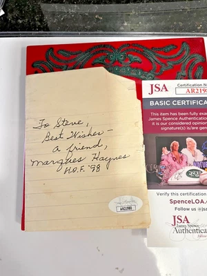 Marques Haynes Signed Personal Note w/ HOF 98 JSA COA - Image 1 of 4