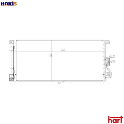 CONDENSER AIR CONDITIONING 631 261 FOR CHEVROLET OPEL MOKKA/X LUD 1.7L 4cyl TRAX - Image 1 of 4