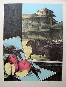 SUSAN HALL "THE HUNT" Hand Signed Limited Edition Lithograph Horses Horse Racing - Picture 1 of 2