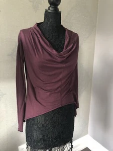100% Cotton XS Alternative Deep Purple Top Assymetrical Top - Picture 1 of 3