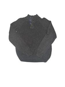 New Weatherproof Vintage Sweater Mens Small Gray Long Sleeve Button Mock Collar - Picture 1 of 10