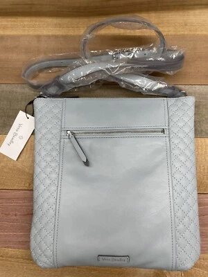 NUEVO CON ETIQUETAS Retirado Vera Bradley Cuero Carryall Hipster Bandolera Azul Polvoriento Cartera Bolso Foto 1 de 4