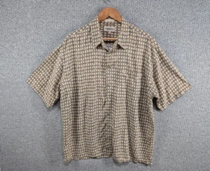Campia Moda Vintage Men's Argyle Geometric Print Retro Rayon Button Shirt XL - Picture 1 of 9