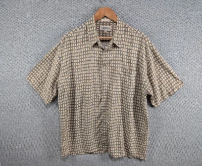 Campia Moda Vintage Men's Argyle Geometric Print Retro Rayon Button Shirt XL - Image 1 of 4
