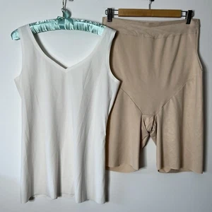 Maidenform Size 3XL Smoothing Cami Top and High Waist Thigh Slimmer Firm Cooling - Picture 1 of 10