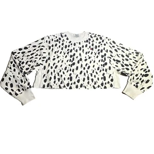 Champion Mujer XL Tejido Inverso Sudadera Corta Cuello Redondo Estampado de Vaca Top - Imagen 1 de 14