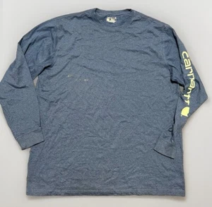 CARHARTT Men's Loose Fit Long Sleeve T-Shirt Blue Size 2XL - Picture 1 of 9