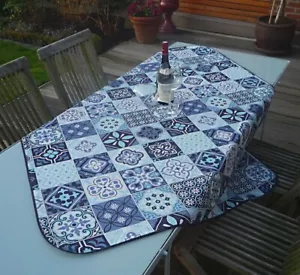 Tablecloth Provence 130x150 CM Blue White from France Easy-Care Non-Iron - Picture 1 of 6