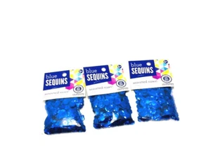 Lentejuelas azules azul real taza redonda tamaños surtidos 18 g de lentejuelas por paquete-Lote de 3 - Imagen 1 de 2