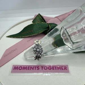 Pandora 925 ALE Silver Shimmering Bouquet Ring #190984CZ Size 50 Genuine - Picture 1 of 11