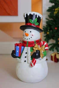 24" Snowman Christmas Decor W/LEDs Holiday Display Xmas Gift Battery Operated - Picture 1 of 9