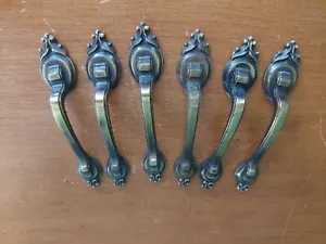 Vintage Messing Schrankgriffe Klassiker 1977 Amerock 6er Set - Bild 1 von 12