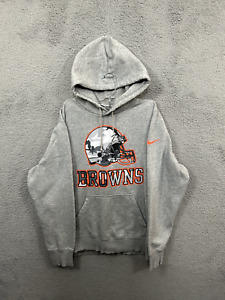 Cleveland Browns Hoodie Mens Large Gray Pullover Sweatshirt NFL Football Nike