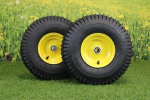 (Set of 2) 15x6.00-6 Tires & Wheels 4 Ply for Lawn & Garden Mower Turf Tires