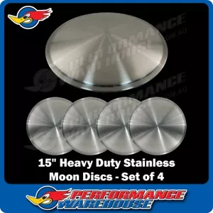 15 Inch Stainless Steel Heavy Duty Moon Wheel Discs Set of 4, Bonneville - Picture 1 of 5