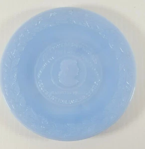 McKee Glass Delphite Blue Poudre Laurel 50 Anniversario Piatto Jeannette PA 1938 - Foto 1 di 8