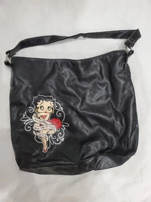 Betty Boop Shoulder Bag Purse Satchel Black Vinyl Just Say Boop Boop Oop A Doop  - Image 1 of 4