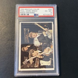 1964 Beatles Color Paul John Ringo Ringo Speaking #34 PSA 6