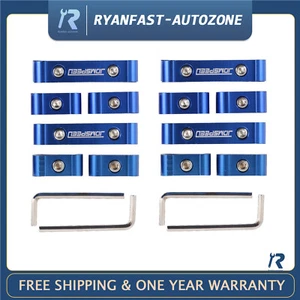 12pcs Blue Engine Wire Separator 8mm 9mm 10mm Aluminum Spark Plug Wire Divider - Picture 1 of 16