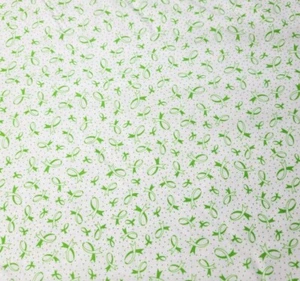 1 yd 23" Ribbons of Hope Quilting Treasures Green Awareness Ribbons on White - Picture 1 of 3