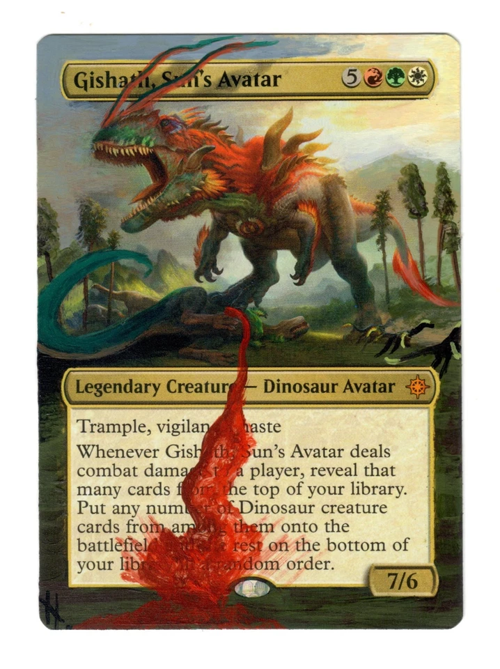 Gishath Suns Avatar Altered Full Art MTG Magic Commander Dinosaur Tribal Cool - Image 1 of 1