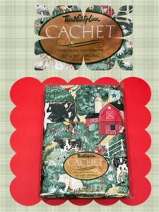 Town & Country NEW Linen Flannel Vinyl Farmhouse Tablecloth 52x90 Vintage 382451 - Picture 1 of 5