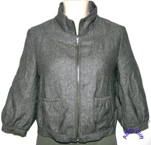 Chaqueta Style & Co Gris Espina de Arenque Mezcla de Lana con Cremallera Abrigo Frontal Pequeño 14P Nuevo con Etiquetas * - Imagen 1 de 3