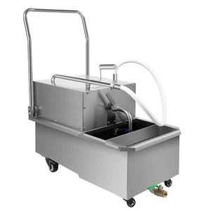 Fryer Oil Filter Commercial Cooking Oil Filtration System 55L Capacity Mobile US - Picture 1 of 3