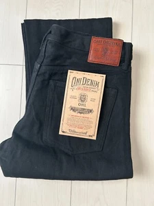 ONI DENIM 288ZR-BK 20oz Secret Black Selvedge Denim Regular Straight One Washed - Picture 1 of 19