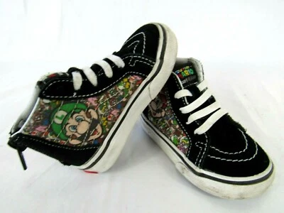 范斯超级马里奥幼儿鞋美国 5 高帮拉链鞋跟婴儿任天堂 — 第 1/4 张图片