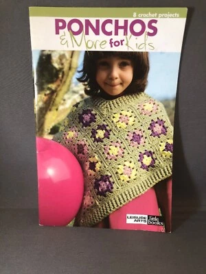 8 Crochet Projects Booklet PONCHOS & MORE FOR KIDS by Leisure Arts Little Books - Image 1 of 4