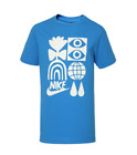 Nike Art Graphic T-Shirt Dr7813-435 Light Blue / White Size S