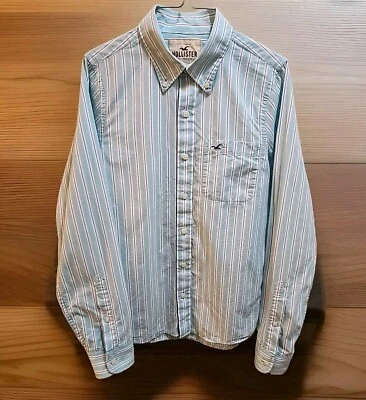 Hollister Stripe Button Down Mens Shirt Preppy Business Classic - Size Medium - Image 1 of 4