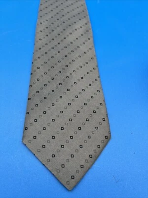 Галстук галстук Georgio Armani Cravatte, серый с квадратами, длина 59 дюймов, максимальная ширина 3,75 дюйма - Изображение 1 из 3