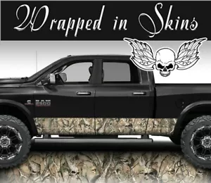 Skull Camo MATTE Rocker Wrap Vinyl Decal Truck Wrap Skull Camouflage #A003 13' - Picture 1 of 5