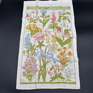 Toalla de té American Wildflowers lino floral colgante de pared decoración de cocina - Imagen 1 de 4