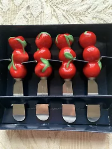 Sonoma “Cherries Jubilee” Ceramic Set Of Four Spreaders New - Picture 1 of 8